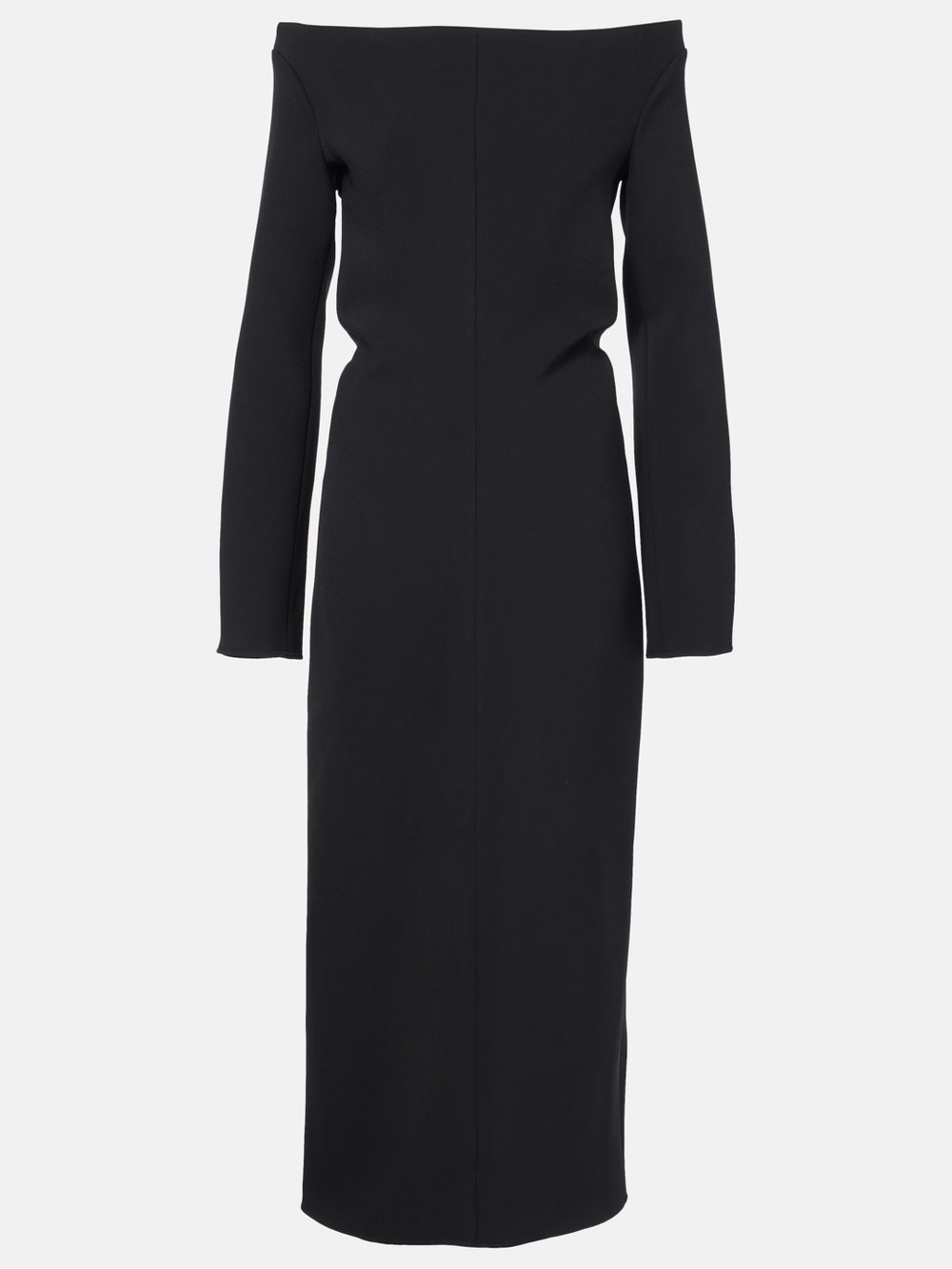 NWT Proenza Schouler Yara Midi Black Long Sleeve Off-Shoulder Dress Sz 4